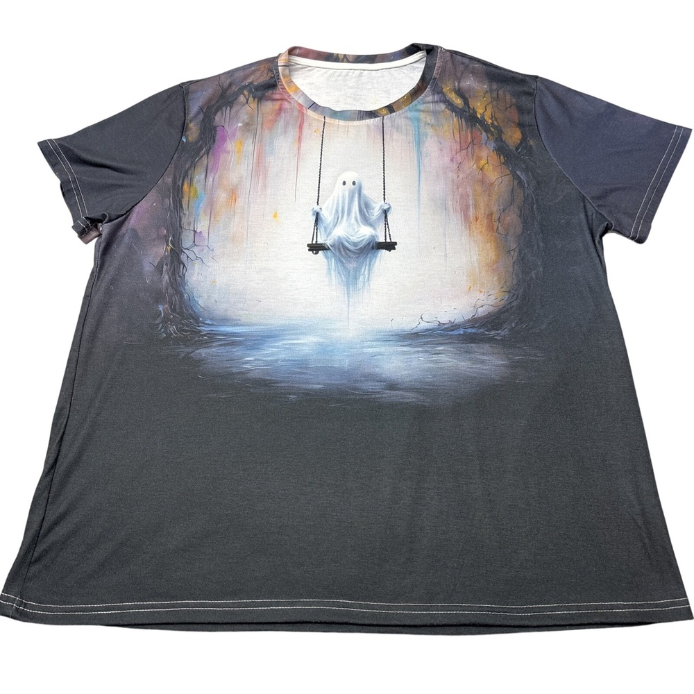 Unisex Tshirt Ghost On A Swing Graphic Size 2XL